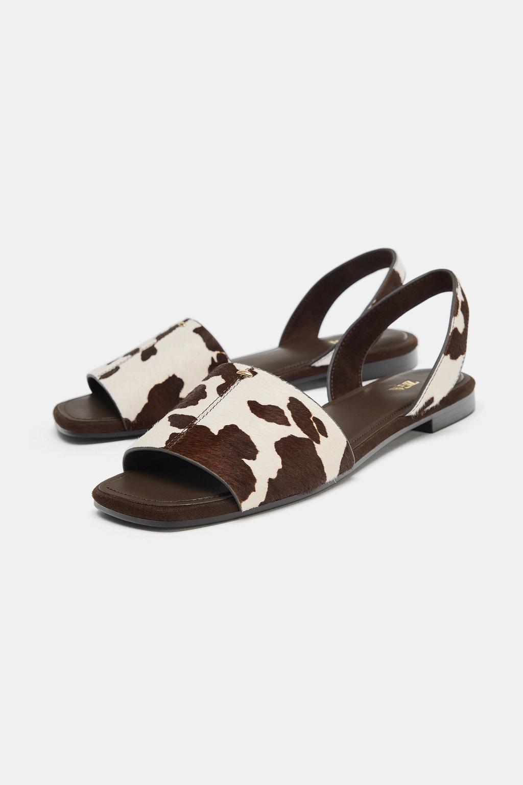 Сандалии из кожи с овчиной