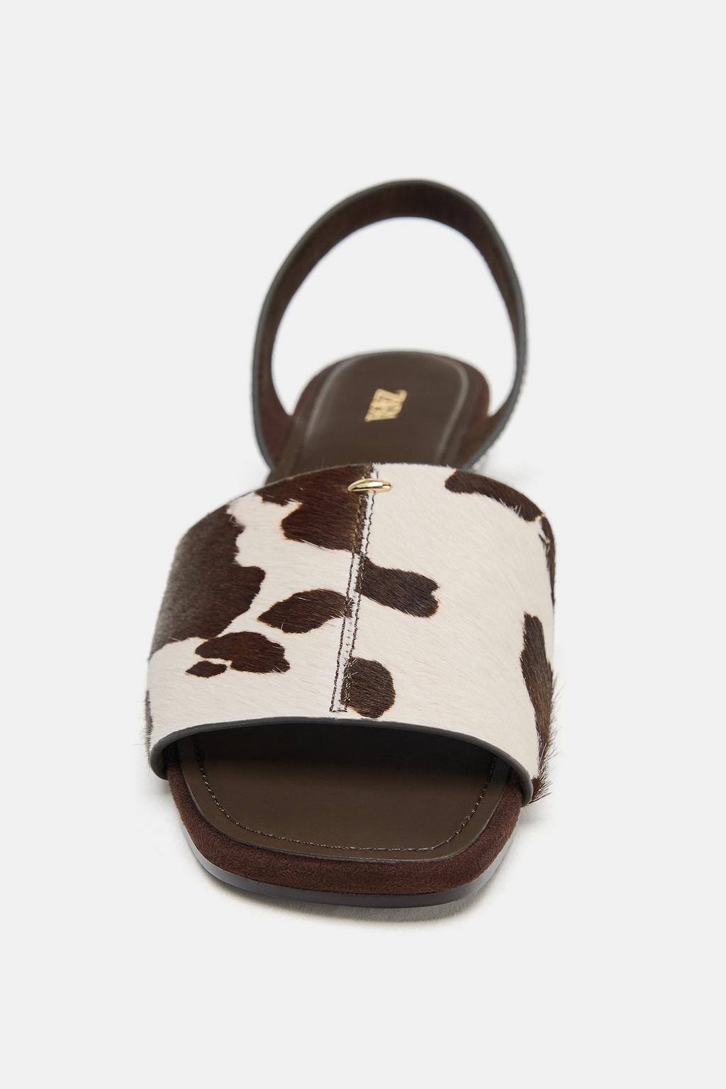 Сандалии из кожи с овчиной