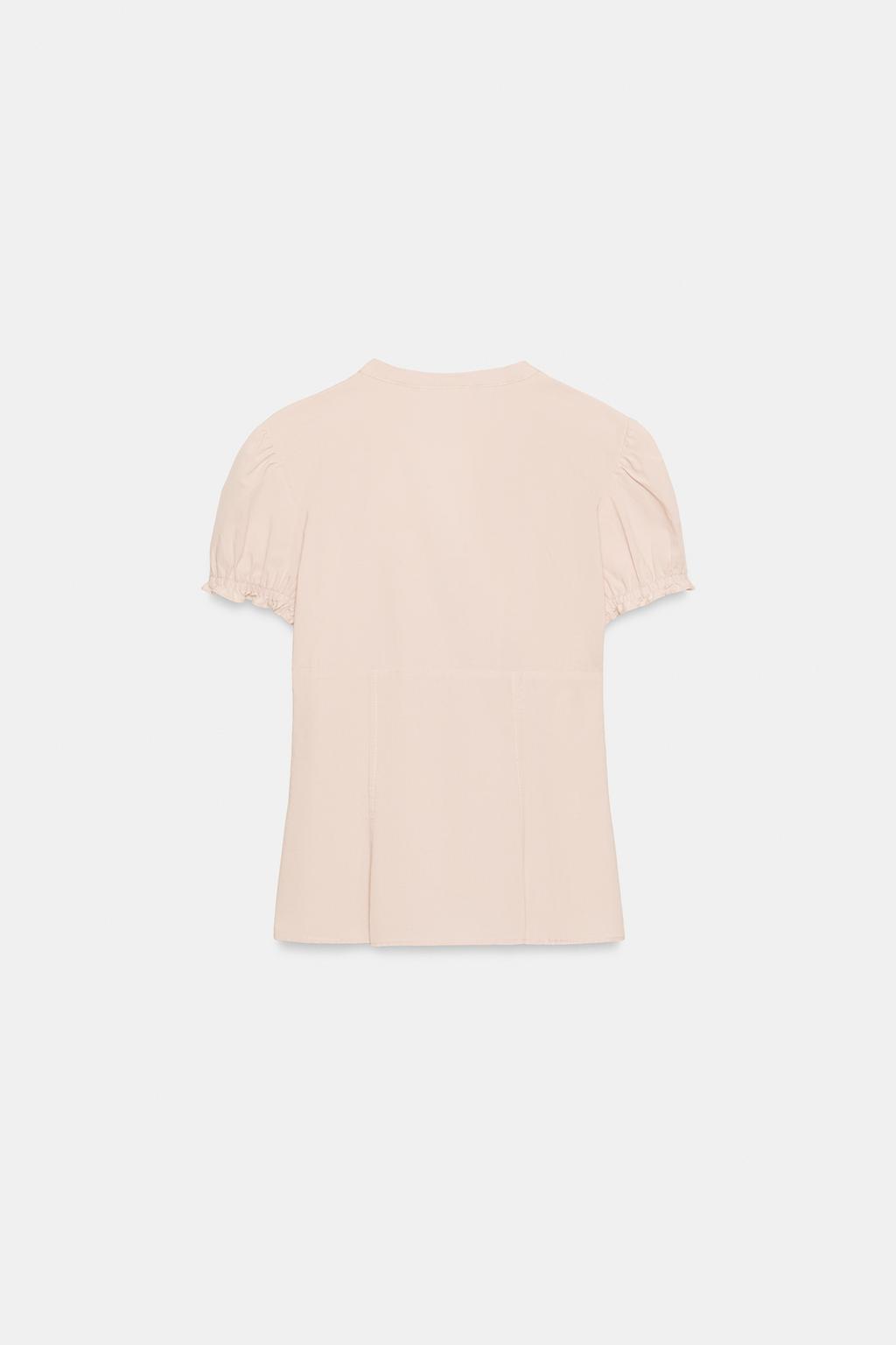 РУБАШКА ИЗ ПОПЛИНА С ВОЛАНАМИ