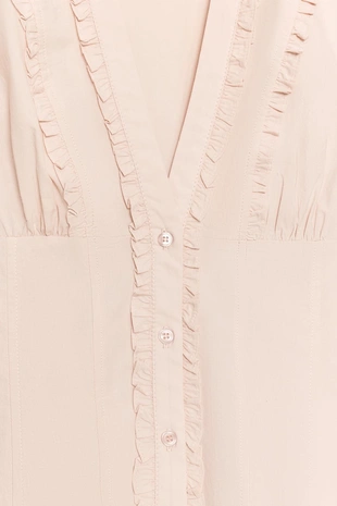 Рубашка из поплина с воланами- Заказать в России