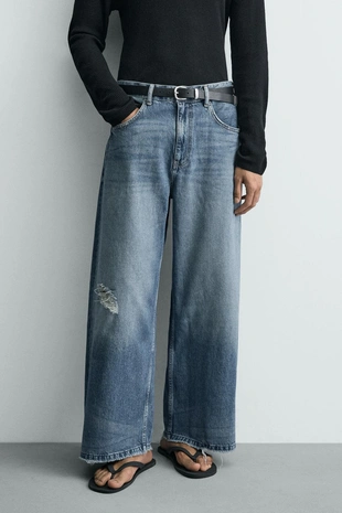 Джинсы Relaxed Fit с разрезами- Заказать в России