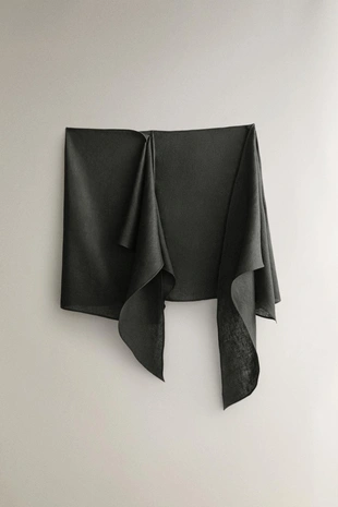 Короткий пляжный саронг из льна с завязкой- Заказать в России