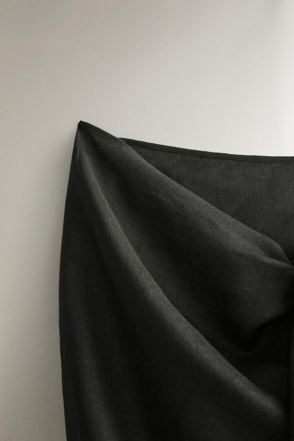 Короткий пляжный саронг из льна с завязкой