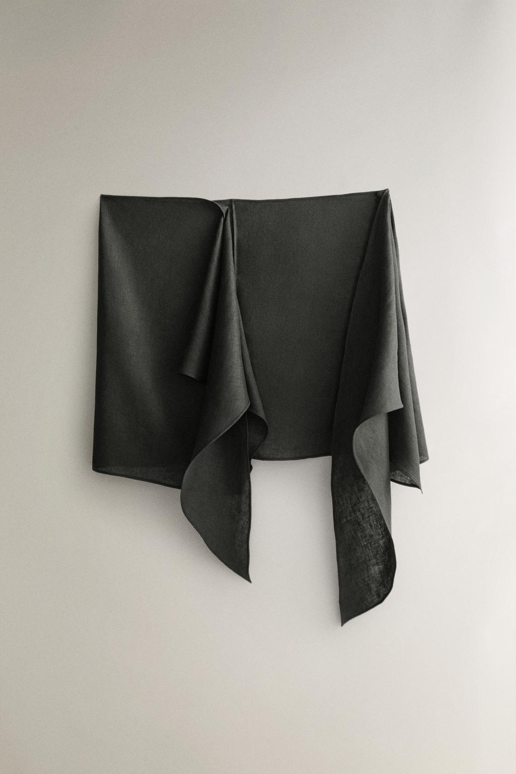 Короткий пляжный саронг из льна с завязкой