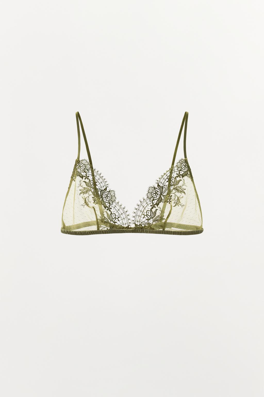 БРАЛЕТТ С ТРЕУГОЛЬНЫМИ ЧАШКАМИ И КРУЖЕВОМ