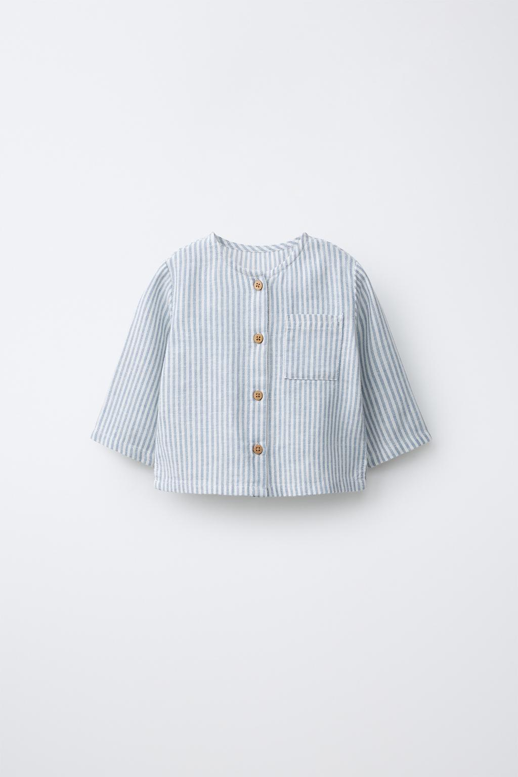 РУБАШКА В ПОЛОСКУ ИЗ ЛЬНА