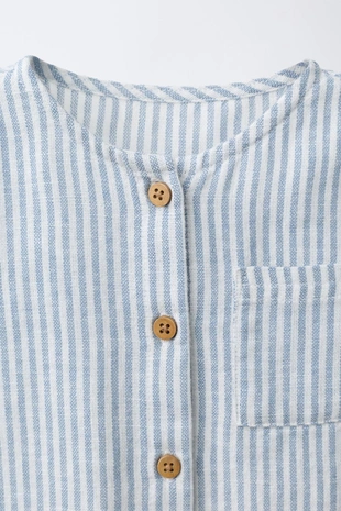 Рубашка в полоску из льна- Заказать в России