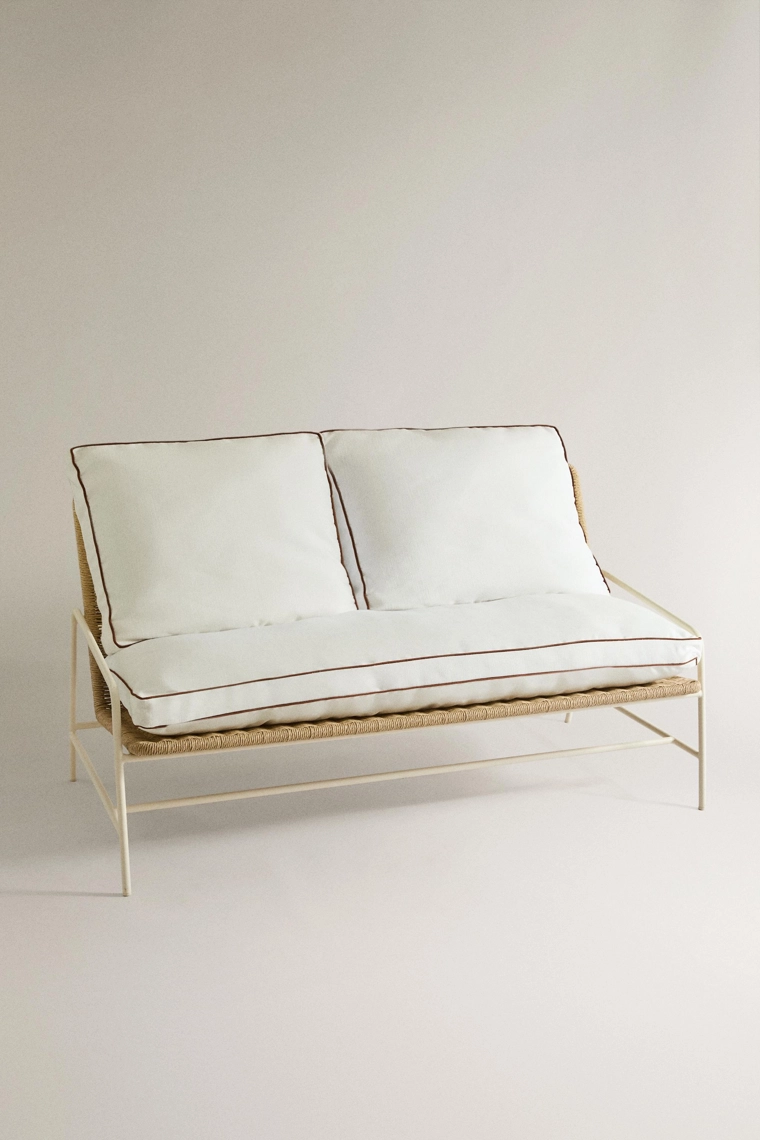 Подушка для скамейки с обивкой и кантом