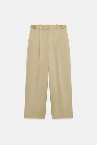 Брюки с заниженной талией и боковыми шлевками- Заказать в России