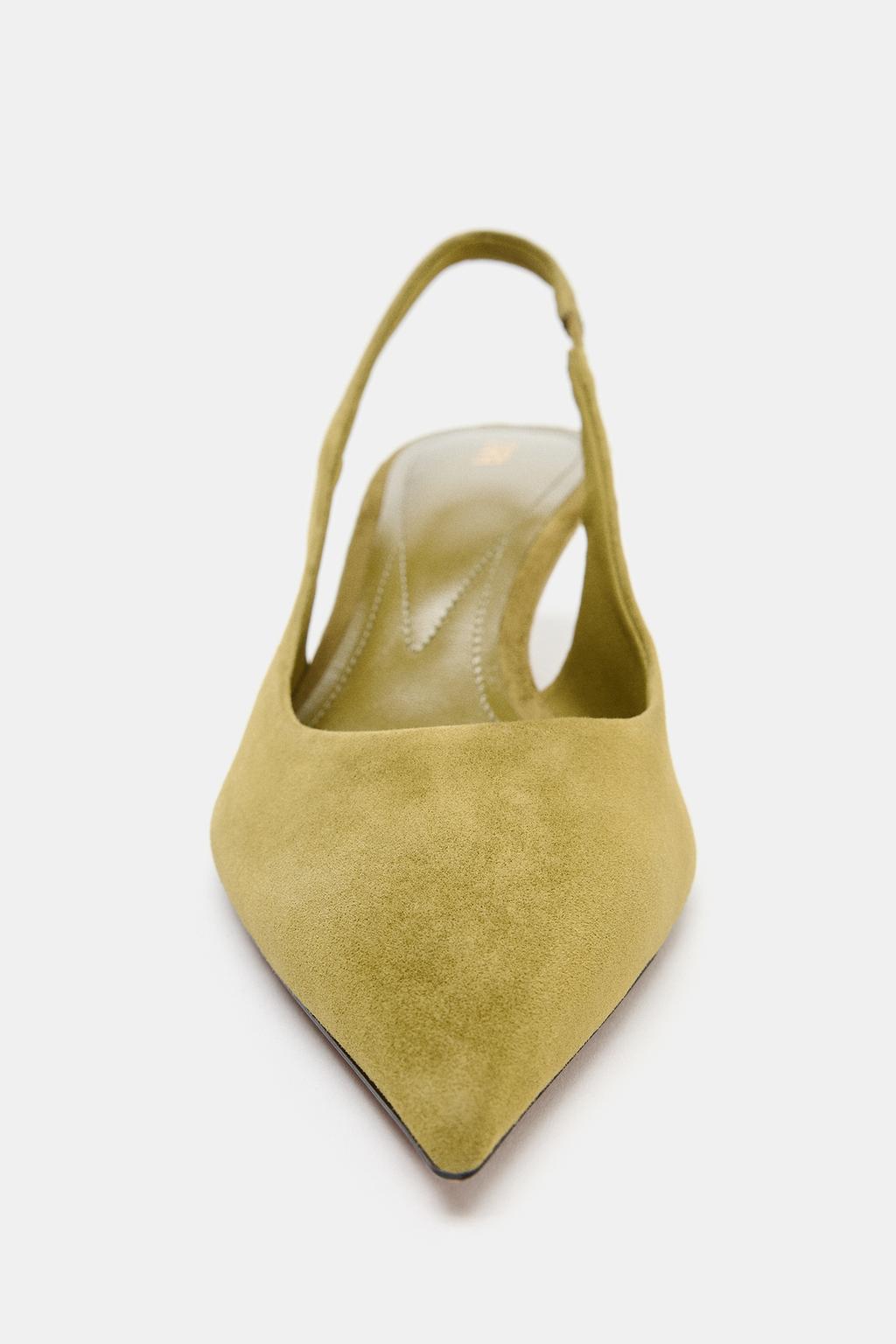 ТУФЛИ-МЮЛИ ИЗ ЗАМШИ НА СРЕДНЕМ ТОНКОМ КАБЛУКЕ