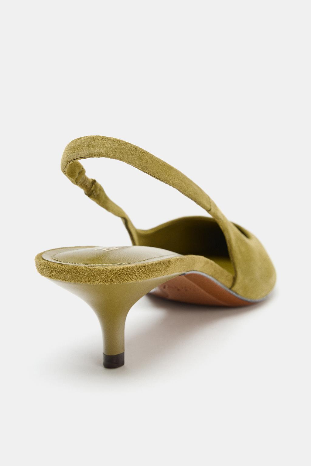 ТУФЛИ-МЮЛИ ИЗ ЗАМШИ НА СРЕДНЕМ ТОНКОМ КАБЛУКЕ