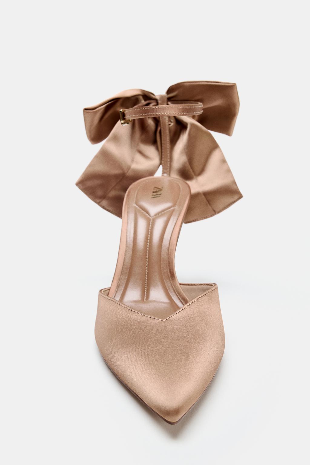 АТЛАСНЫЕ ТУФЛИ С БАНТОМ