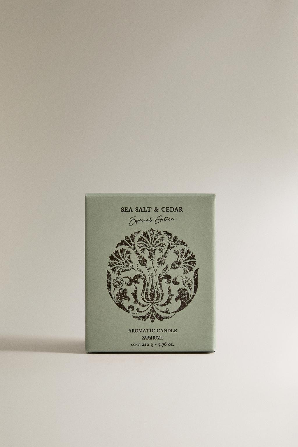 (220 г) ароматичная свеча sea salt & cedar