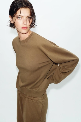 Толстовка из ткани с эффектом потертости