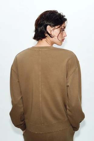 Толстовка из ткани с эффектом потертости