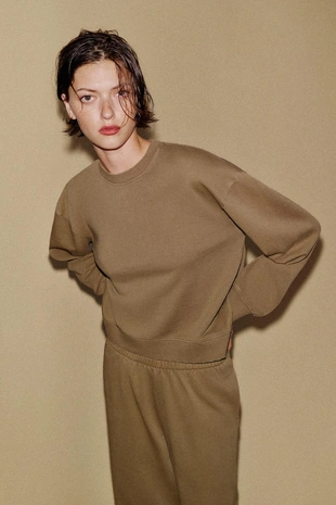 Толстовка из ткани с эффектом потертости- Заказать в России