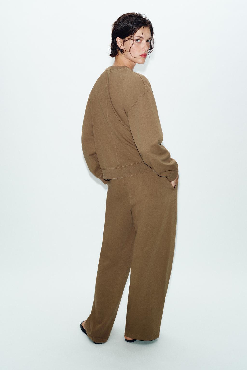 ШИРОКИЕ БРЮКИ С ЭФФЕКТОМ ПОТЕРТОСТИ