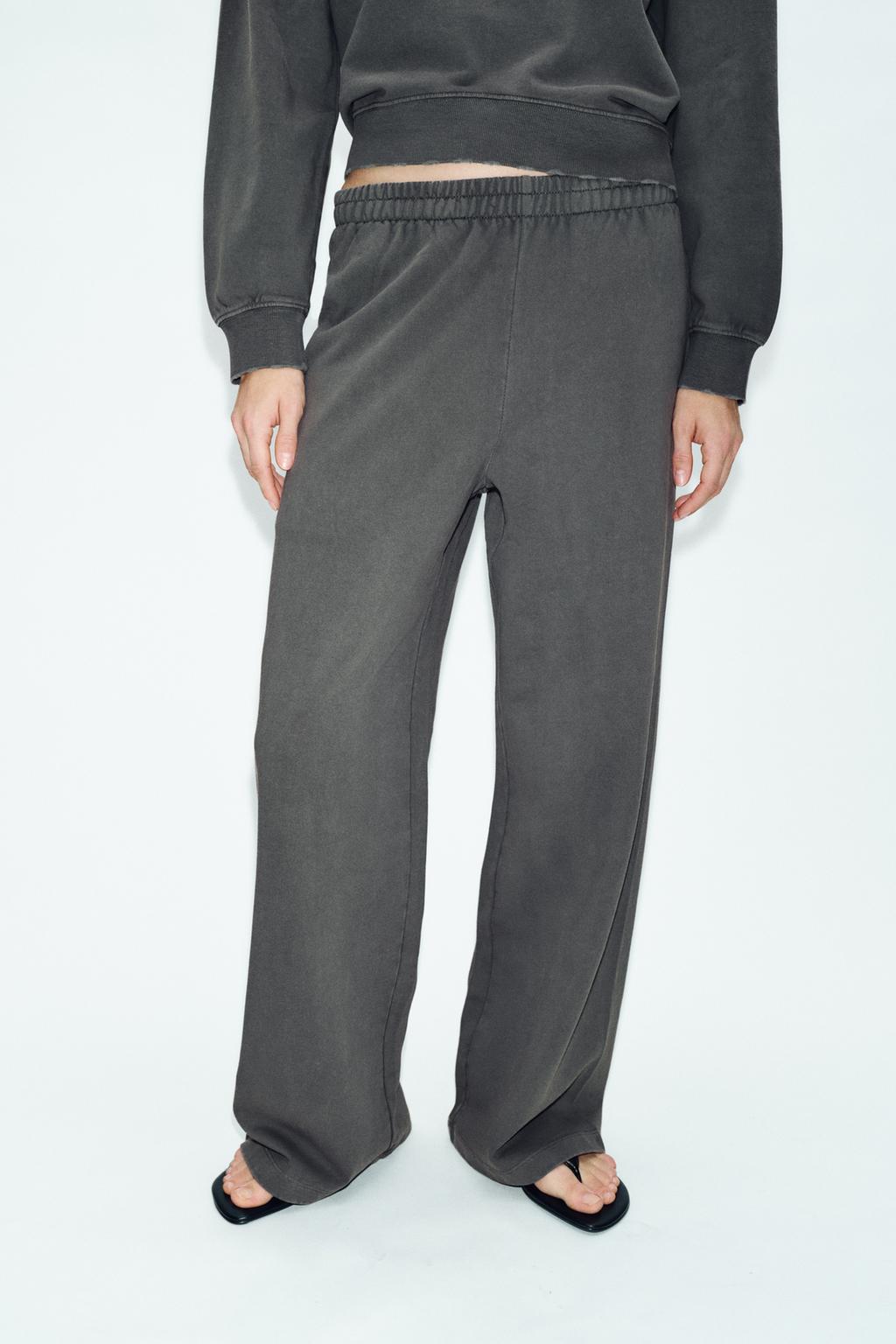 ШИРОКИЕ БРЮКИ С ЭФФЕКТОМ ПОТЕРТОСТИ