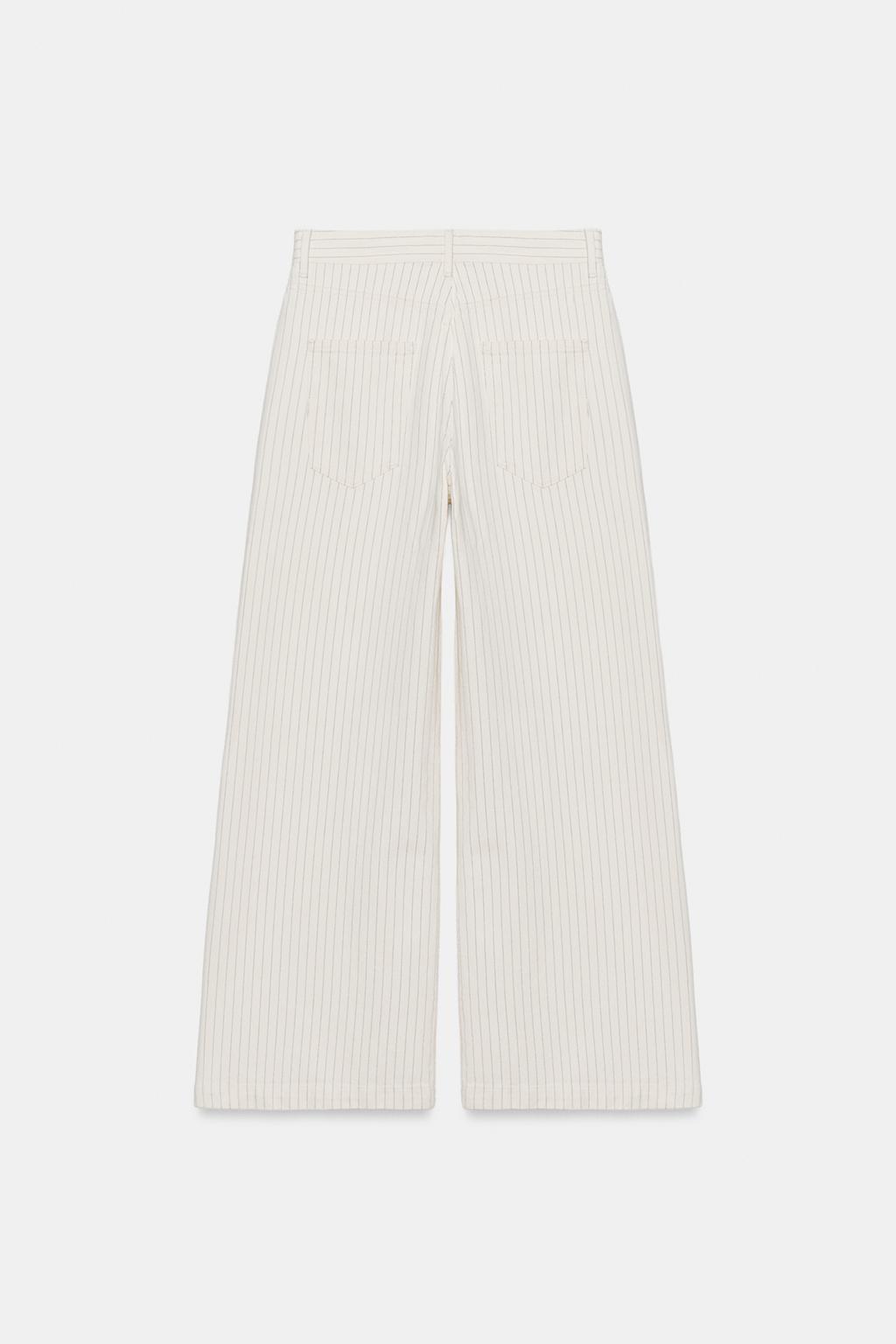 ДЖИНСЫ WIDE LEG В ПОЛОСКУ С ВЫСОКОЙ ПОСАДКОЙ — ZW COLLECTION