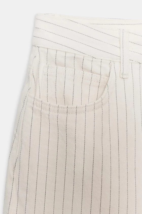 ДЖИНСЫ  В ПОЛОСКУ С ВЫСОКОЙ ПОСАДКОЙ — коллекция Zara «ZW»