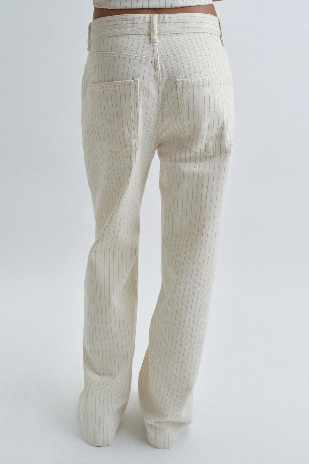 ДЖИНСЫ WIDE LEG В ПОЛОСКУ С ВЫСОКОЙ ПОСАДКОЙ — ZW COLLECTION