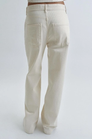 Джинсы Wide Leg в полоску с высокой посадкой — Zw Collection- Заказать в России