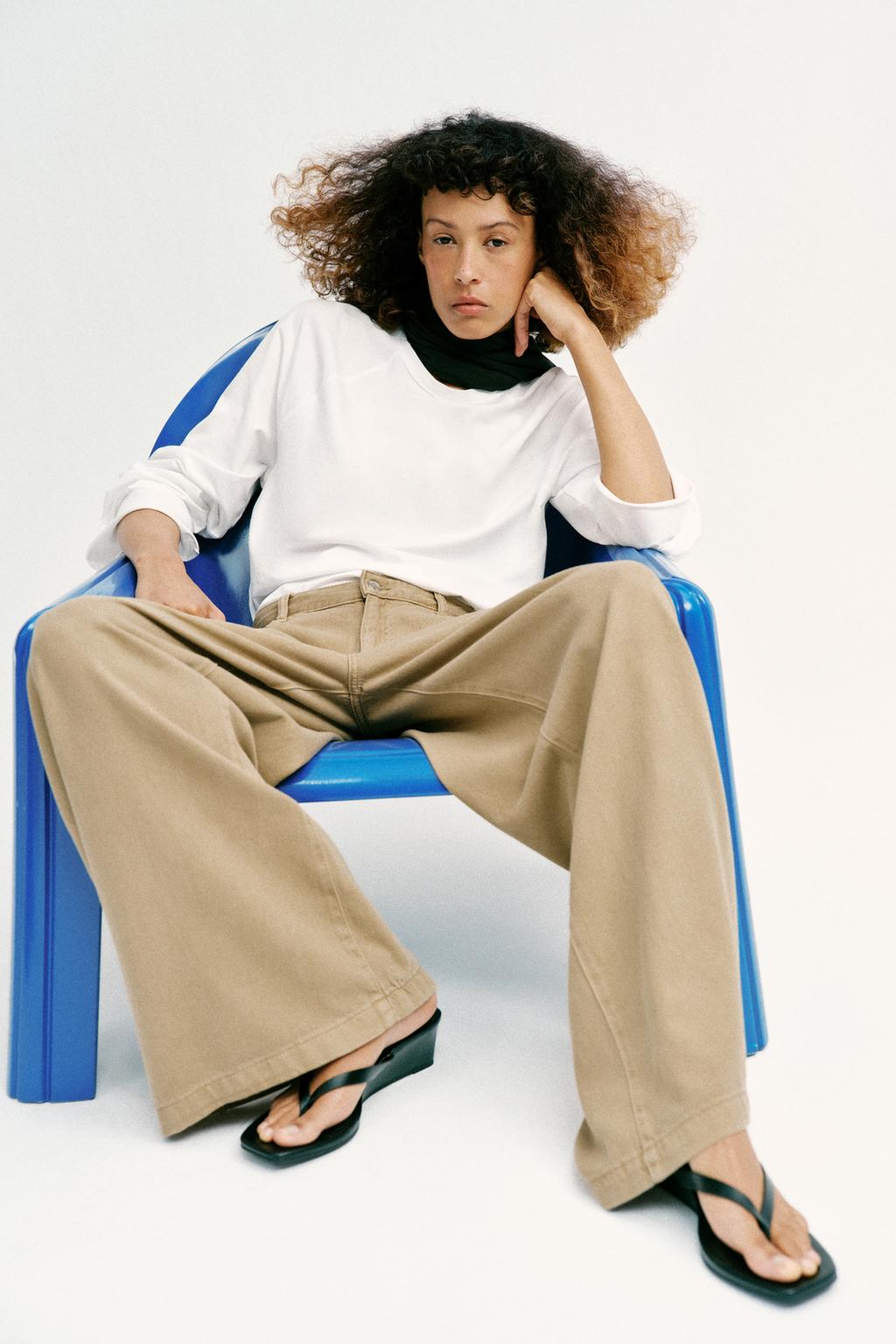 ДЖИНСЫ Z1975 WIDE LEG С ВЫСОКОЙ ПОСАДКОЙ И ЗАЩИПАМИ