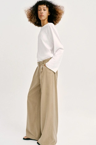 Джинсы Z1975 Wide Leg с высокой посадкой и защипами- Заказать в России