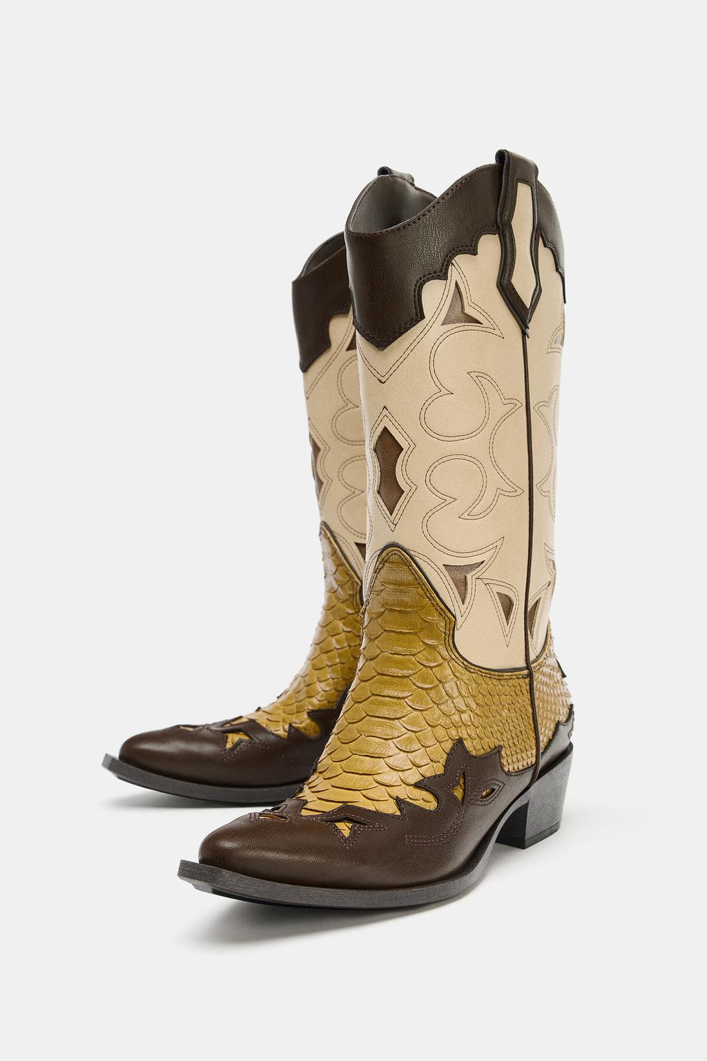 КОМБИНИРОВАННЫЕ САПОГИ В КОВБОЙСКОМ СТИЛЕ