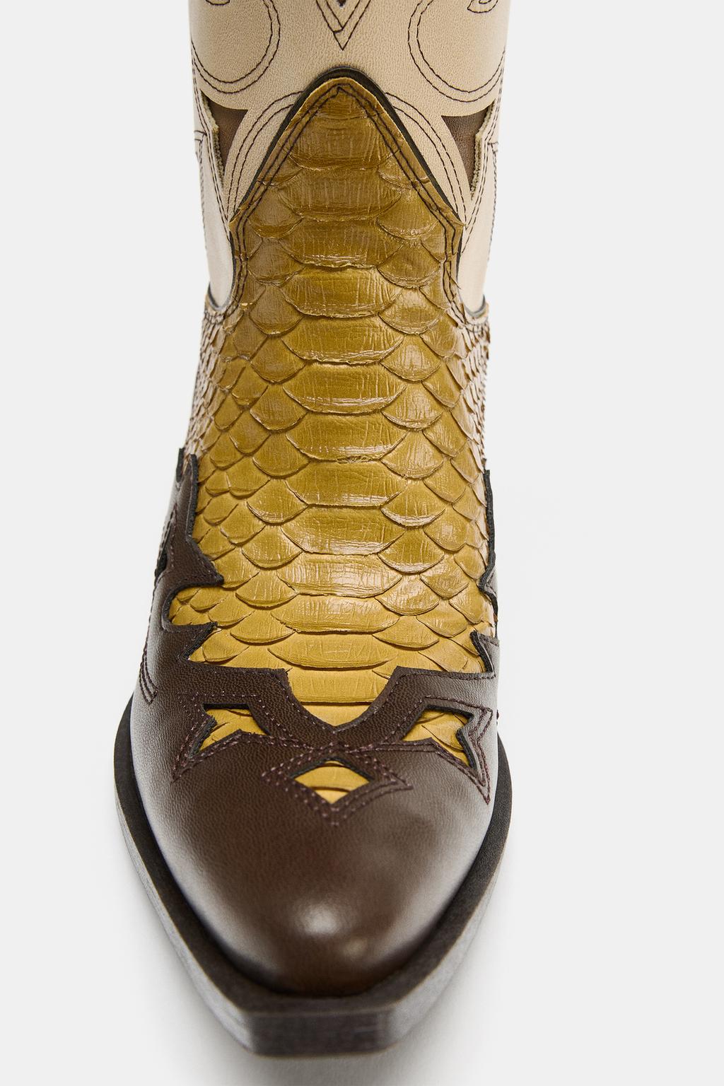 КОМБИНИРОВАННЫЕ САПОГИ В КОВБОЙСКОМ СТИЛЕ