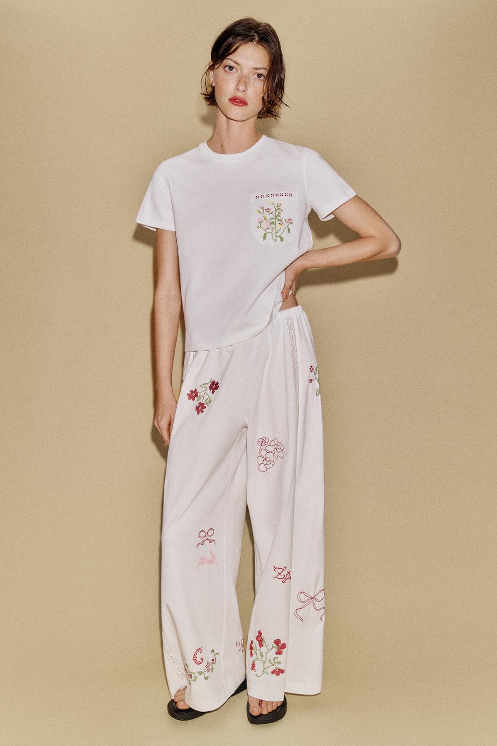 ФУТБОЛКА С ВЫШИВКОЙ И КАРМАНАМИ