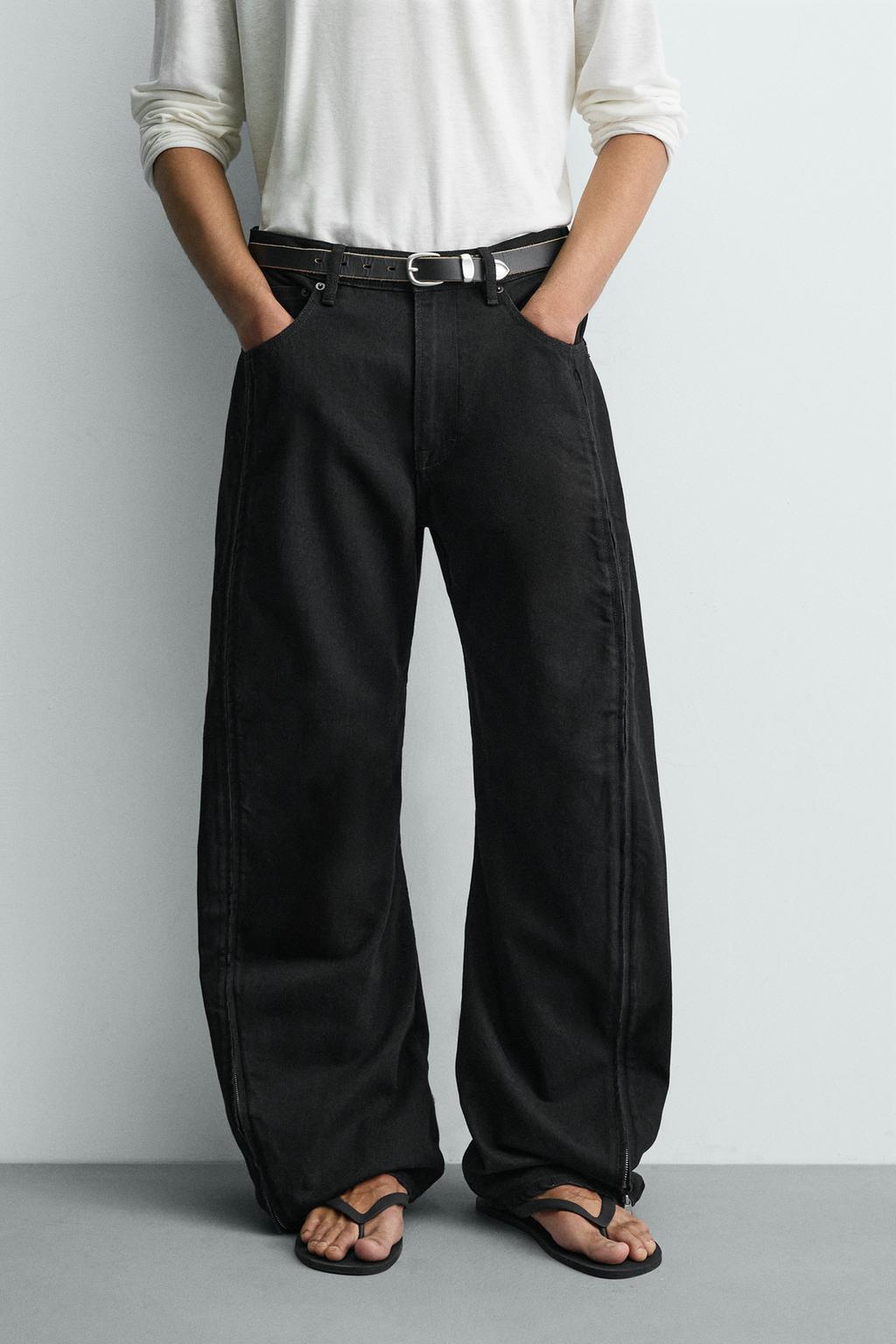 ДЖИНСЫ BARREL С МОЛНИЯМИ