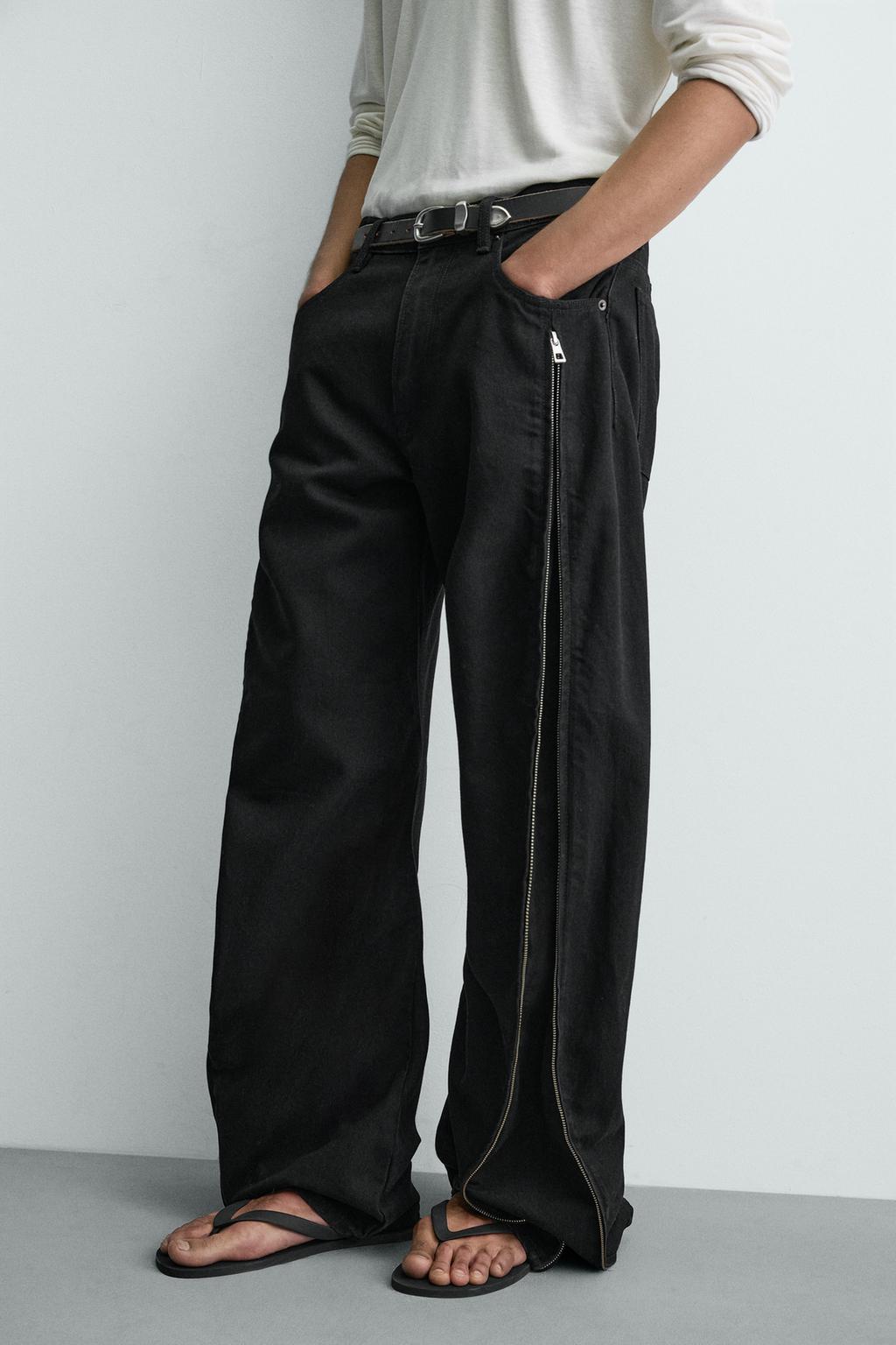 ДЖИНСЫ BARREL С МОЛНИЯМИ