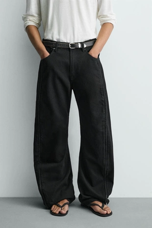 Джинсы Barrel с молниями- Заказать в России