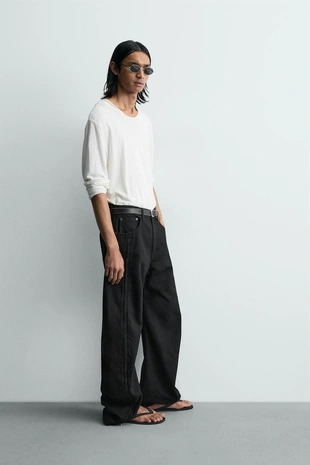 Джинсы Barrel с молниями- Заказать в России