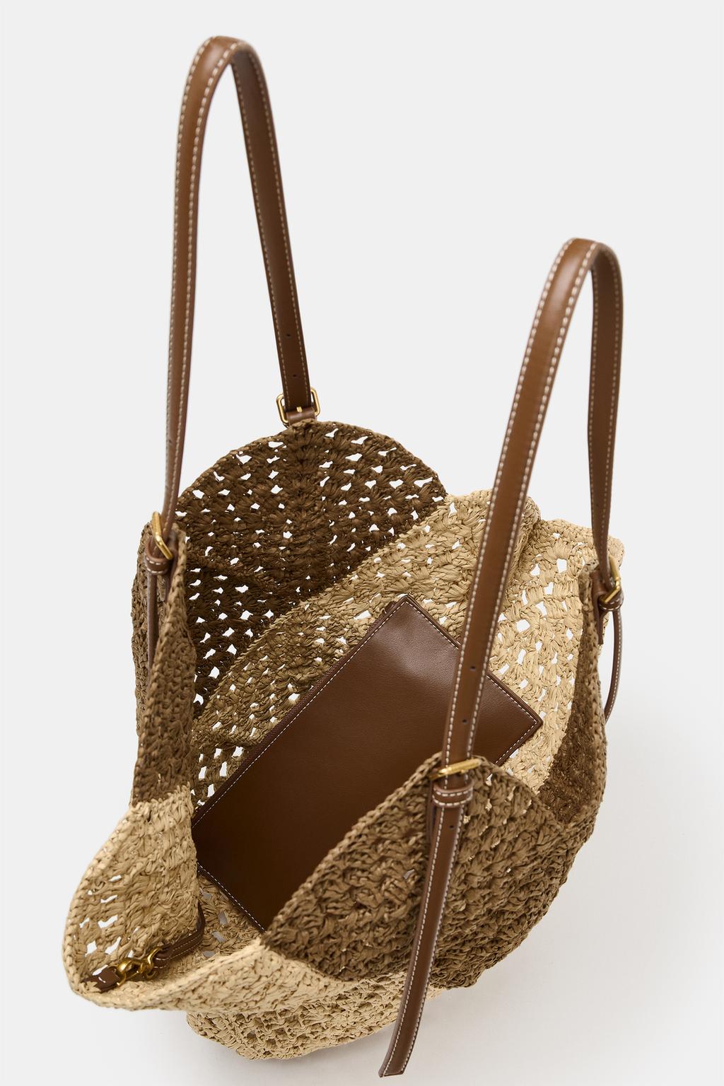 СУМКА-ШОПЕР С ПЛЕТЕНЫМ КОРПУСОМ