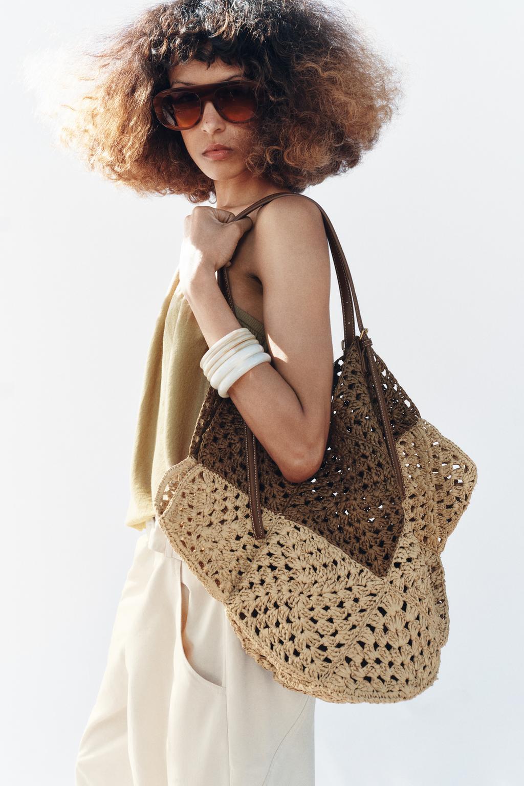 СУМКА-ШОПЕР С ПЛЕТЕНЫМ КОРПУСОМ