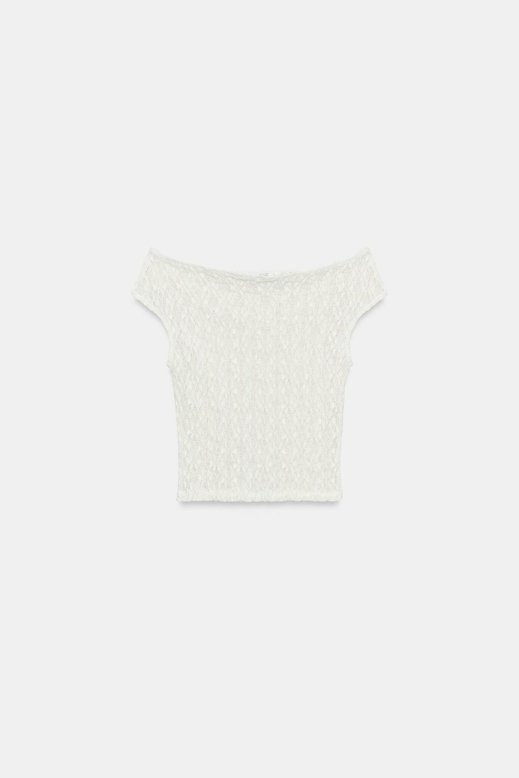 КРУЖЕВНОЙ ТОП С ВЫРЕЗОМ «ЛОДОЧКА»