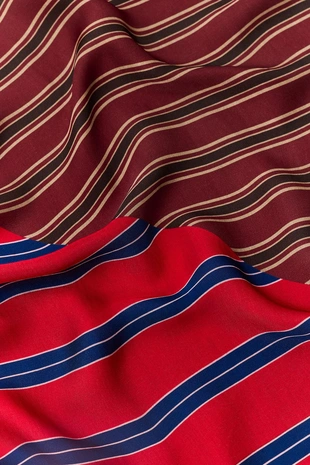 Двусторонний шарф из 100% вискозы в полоску- Заказать в России