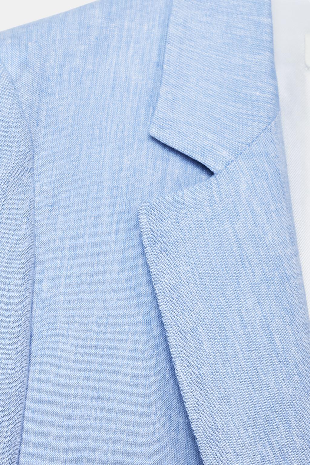 БЛЕЙЗЕР ИЗ СМЕСОВОГО ЛЬНА С ПОДВЕРНУТЫМИ РУКАВАМИ