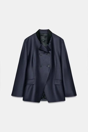 Приталенный блейзер с контрастной отделкой — Zw Collection- Заказать в России