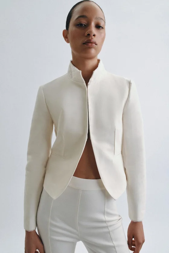 ПРИТАЛЕННЫЙ КОМБИНИРОВАННЫЙ БЛЕЙЗЕР коллекция Zara «ZW»