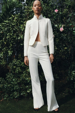 Приталенный комбинированный блейзер Zw Collection- Заказать в России