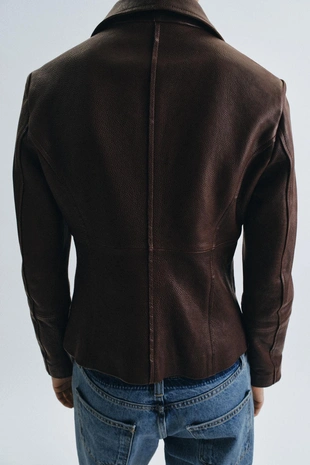 Эксклюзивный жакет из коллекции zw из натуральной кожи- Заказать в России