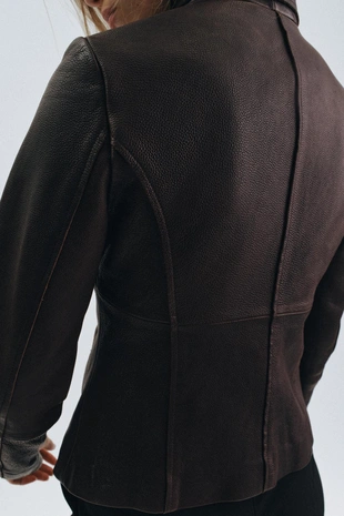 Эксклюзивный жакет из коллекции zw из натуральной кожи- Заказать в России