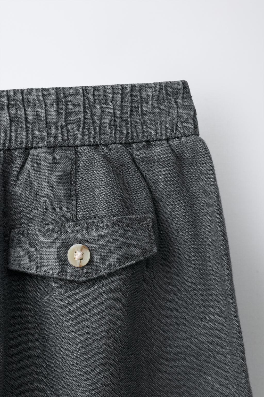 БРЮКИ СО СКЛАДКАМИ ИЗ 100% ЛЬНА