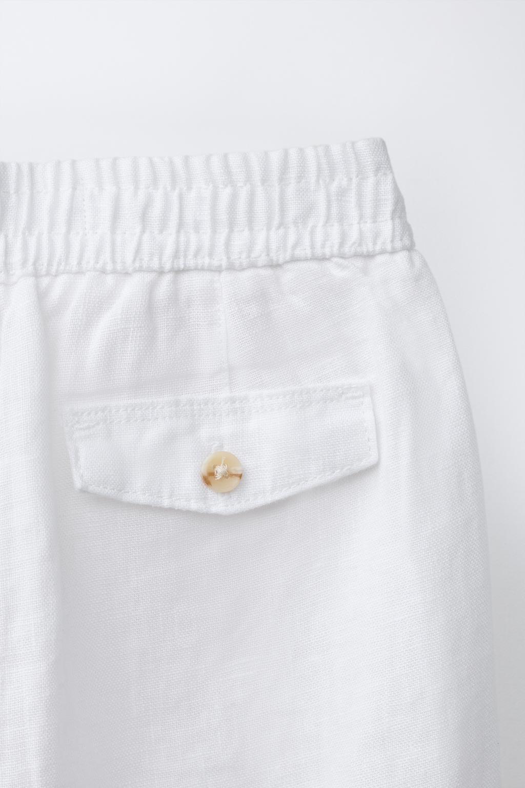 БРЮКИ СО СКЛАДКАМИ ИЗ 100% ЛЬНА