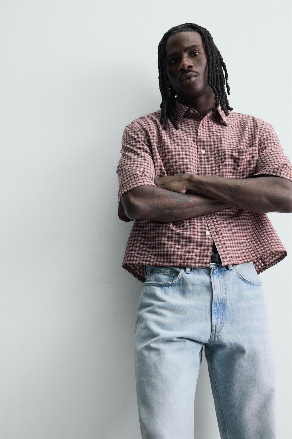 УКОРОЧЕННАЯ РУБАШКА В КЛЕТКУ