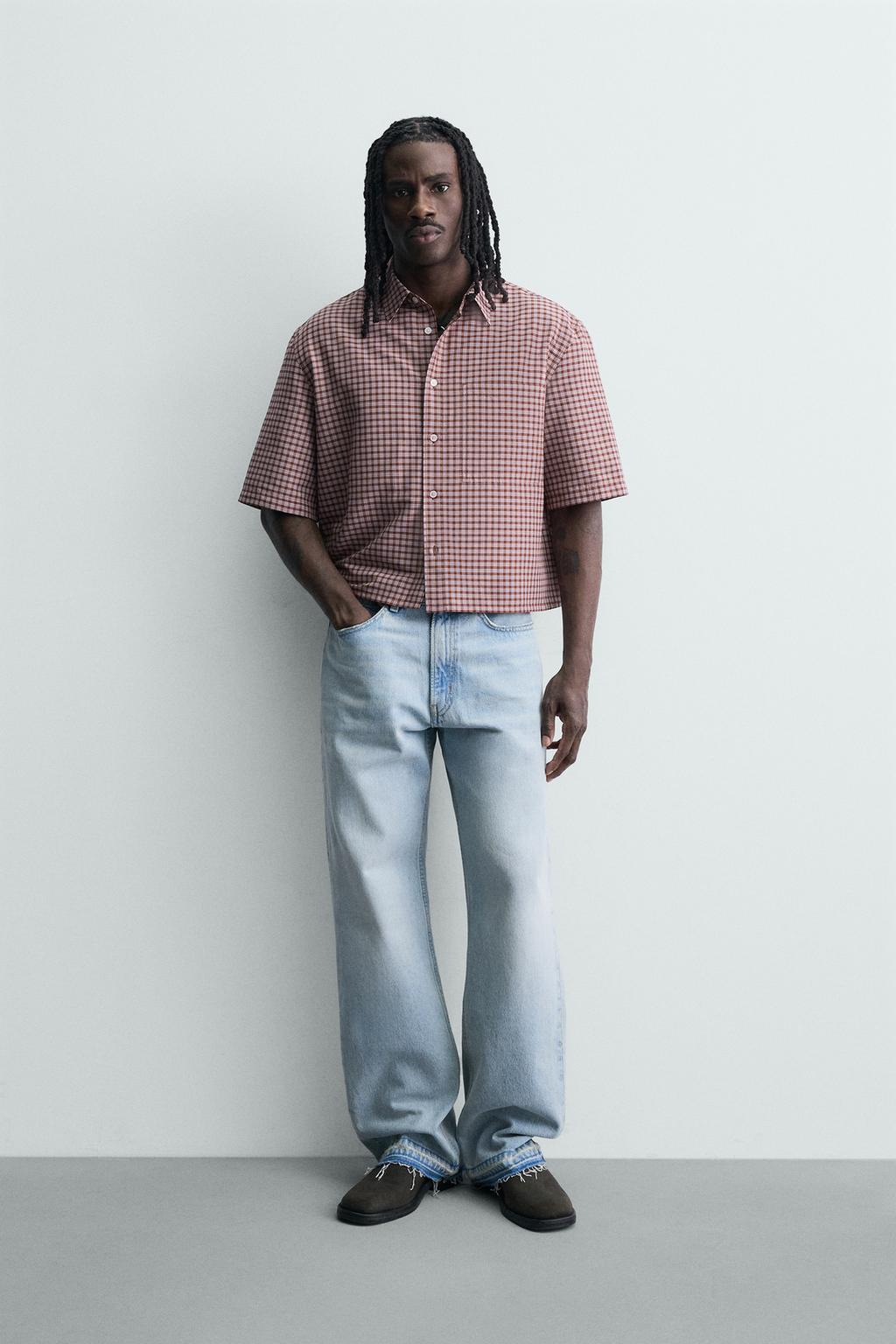 УКОРОЧЕННАЯ РУБАШКА В КЛЕТКУ