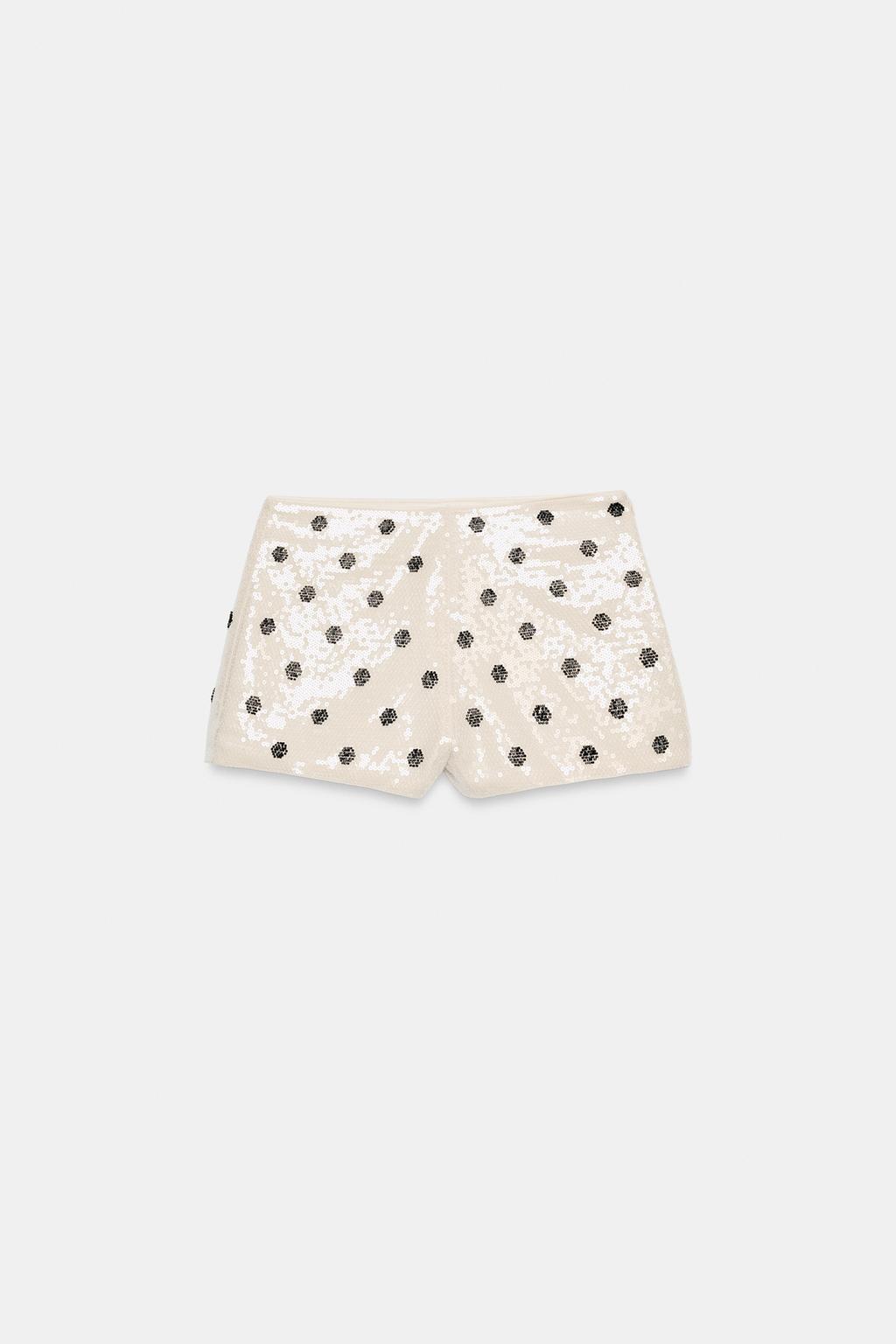 ШОРТЫ МИНИ С ПАЙЕТКАМИ И ГОРОШКОМ